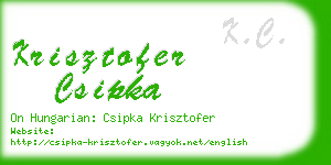 krisztofer csipka business card